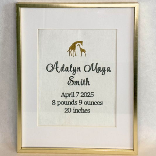 Giraffe Birth Announcement