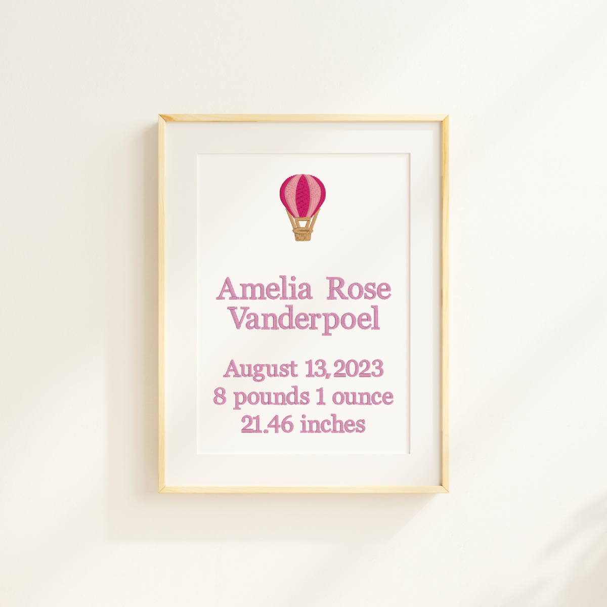 Hot Air Balloon Birth Announcement
