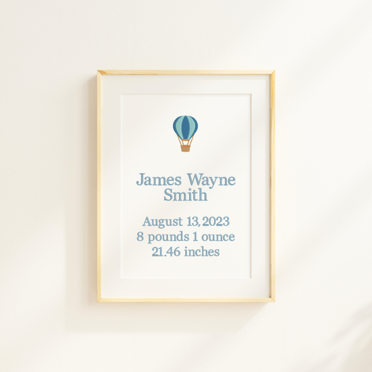 Hot Air Balloon Birth Announcement
