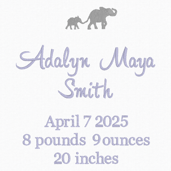 Elephant Birth Announcement