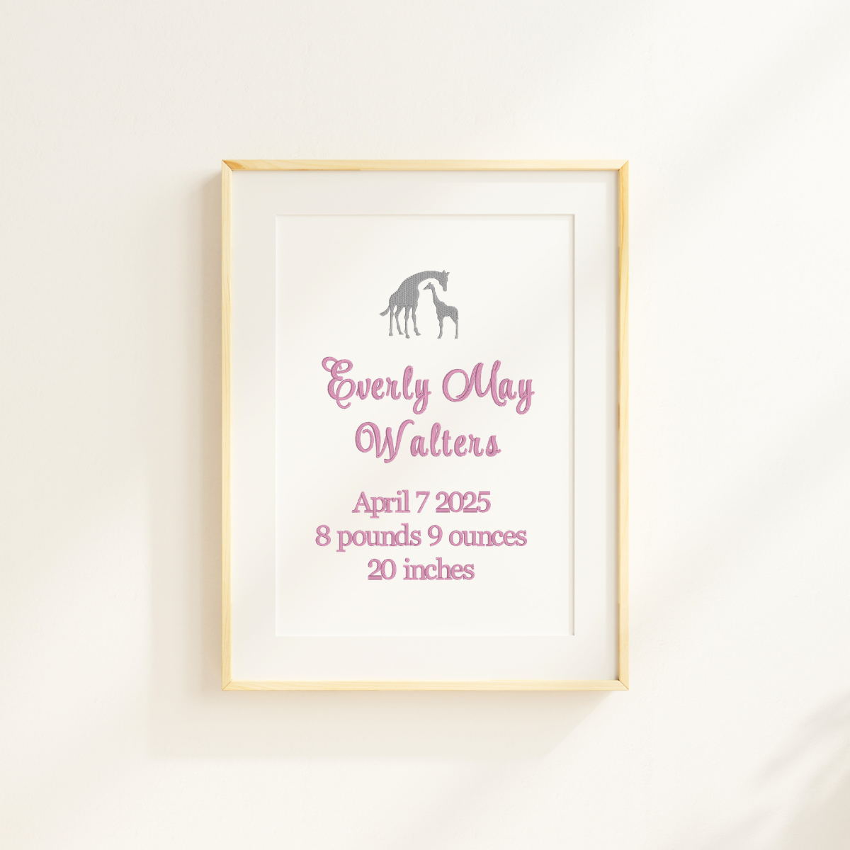 Giraffe Birth Announcement