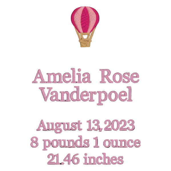 Hot Air Balloon Birth Announcement